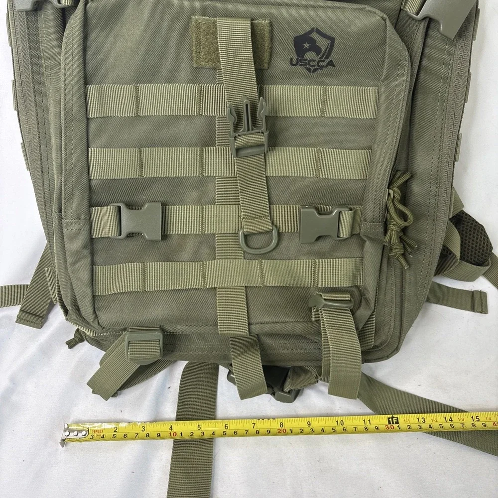 USCCA Military Green Tactical Backpack Adjustable Straps Multi Pocket Gorpcore